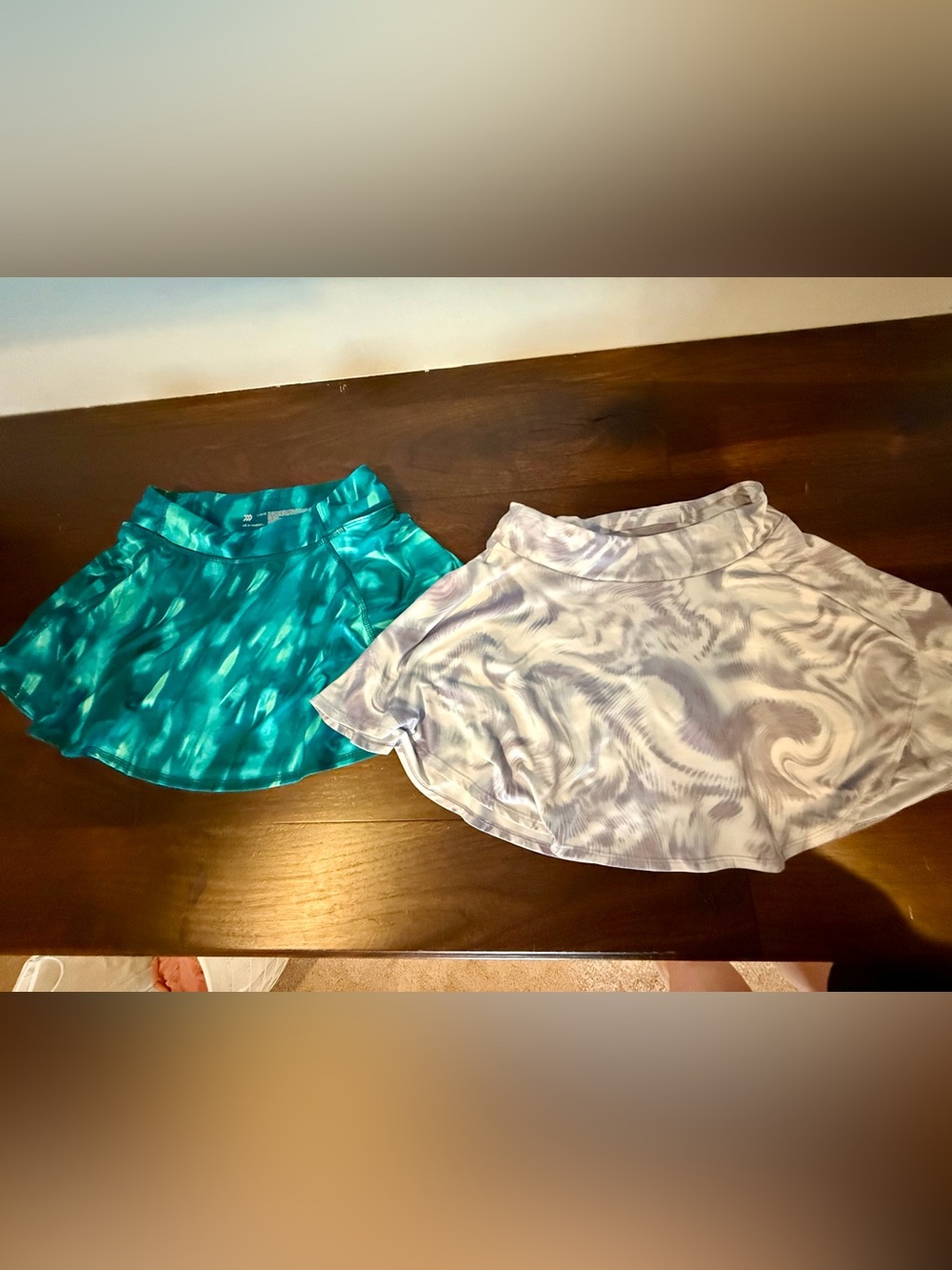 all in motion Teal and Light Lavender/grey Patterned Circle Skirts